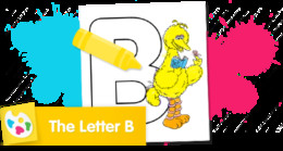 Sesame Street Letter B coloring page with the uppercase B.