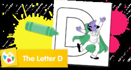 Sesame Street Letter D coloring activity page.