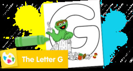 Sesame Street Letter G coloring page for children.