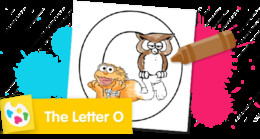 Sesame Street Letter O coloring page with Zoe and Owl.