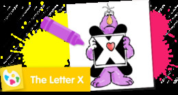 Sesame Street Letter X coloring page for kids' alphabet practice.