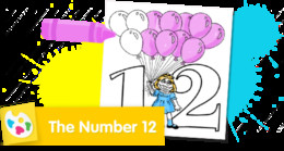 Sesame Street Number 12 coloring page for counting practice.