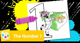 Sesame Street Number 1 coloring page for early math skills.