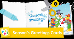 Seasons Greetings Card Sesame Street coloring printable card.