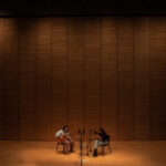 Polsky West performing live at Sisters Fulton Street in Brooklyn, showcasing their collaborative musical project