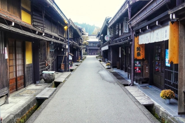 Sanmachi Street in Takayama, Gifu, a preserved historical townscape.