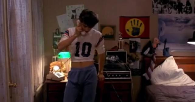 Screenshot from A Nightmare on Elm Street featuring a young Johnny Depp in his role as Glen Lantz, highlighting his debut performance.