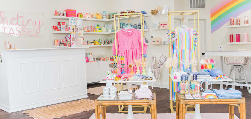 The Tiny Tassel Boutique Interior Display of Colorful Jewelry