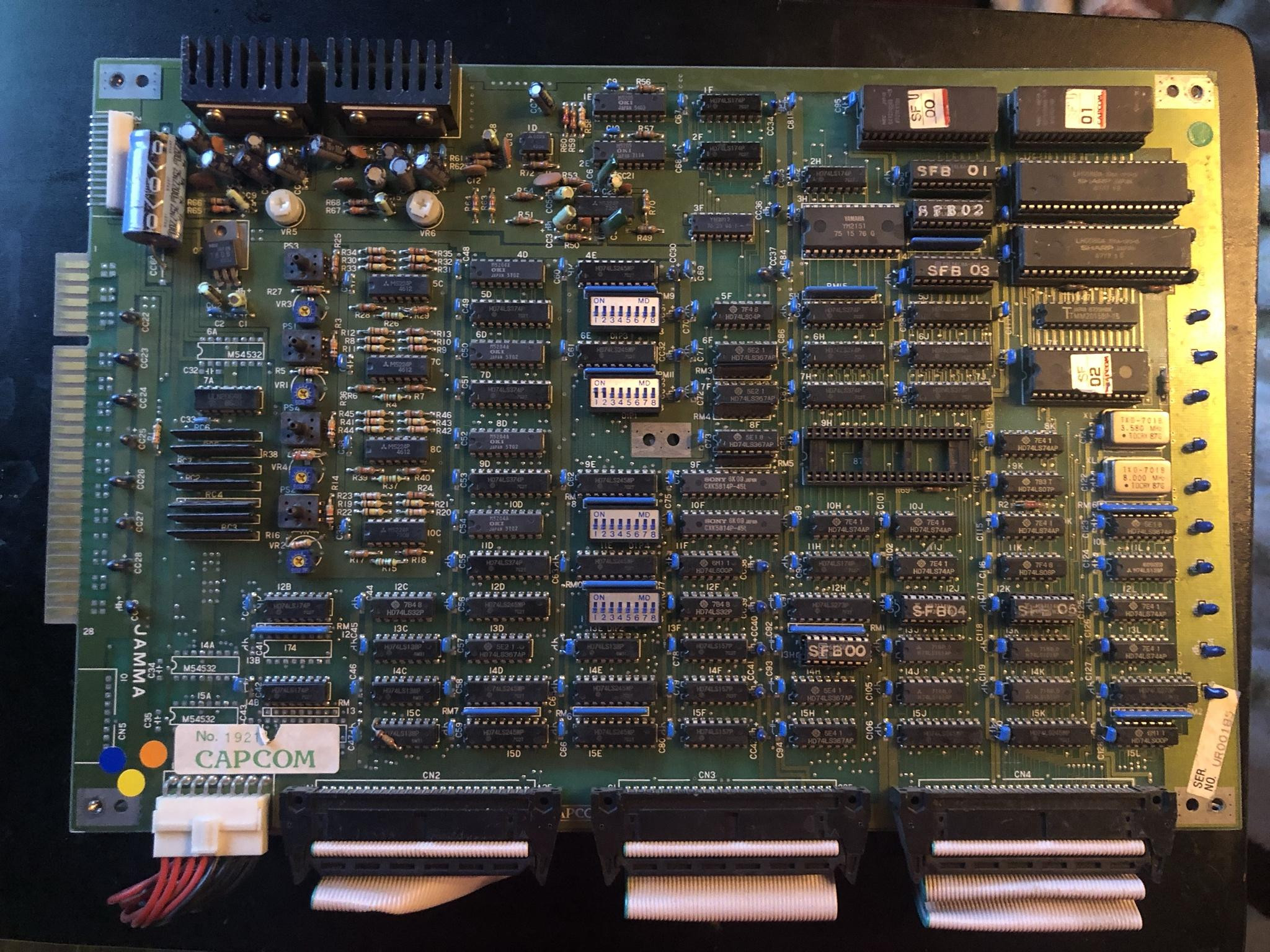 The Street Fighter One Pneumatic Main PCB, showcasing the three-board stack.