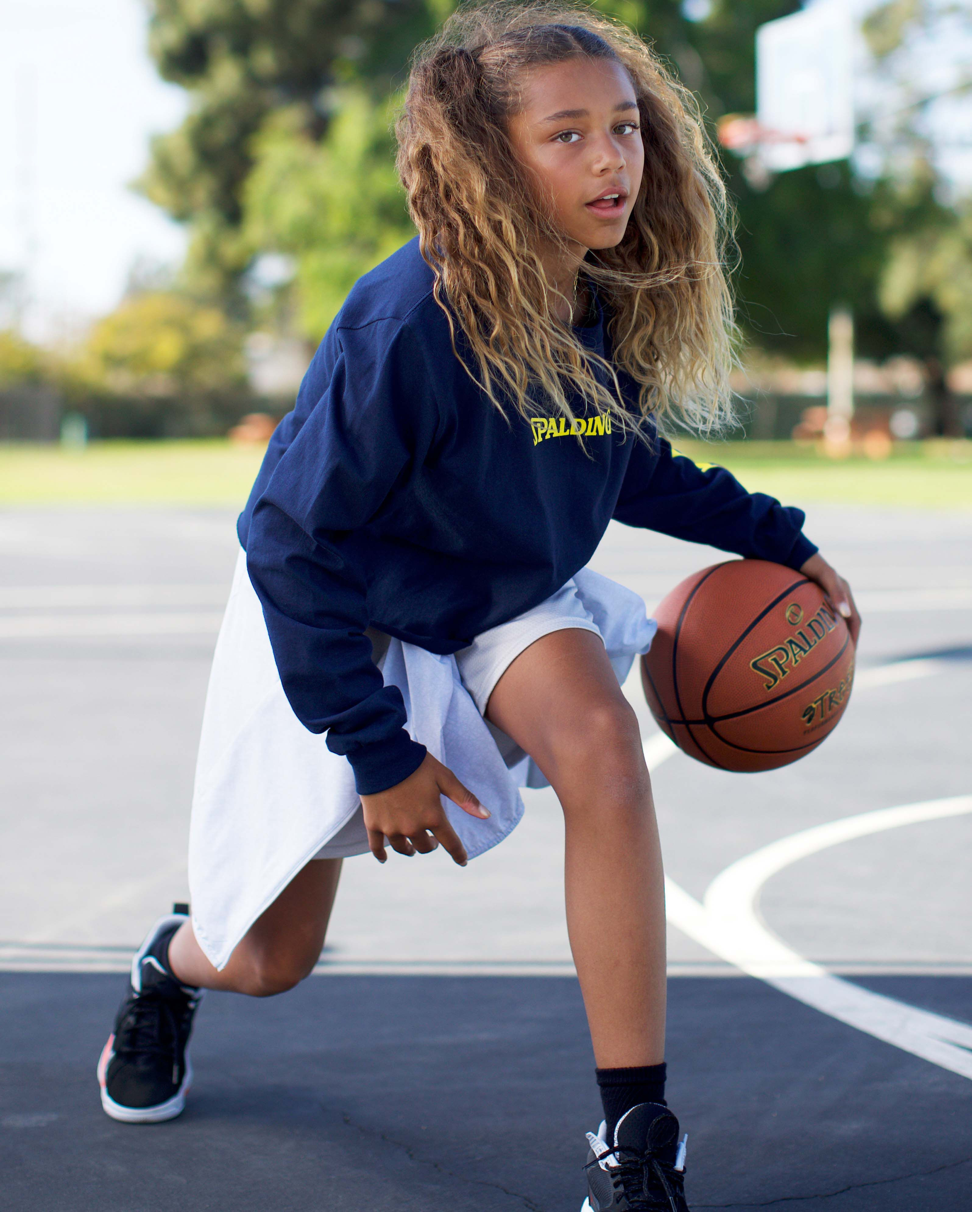Street ball lifestyle with Spalding outdoor basketball