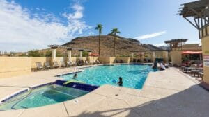 Tempe Mission Palms rooftop pool offering a relaxing view