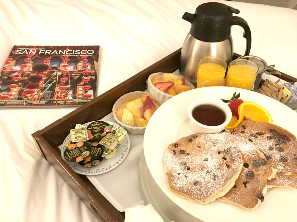 Orchard Hotel Room Service Breakfast Pancakes