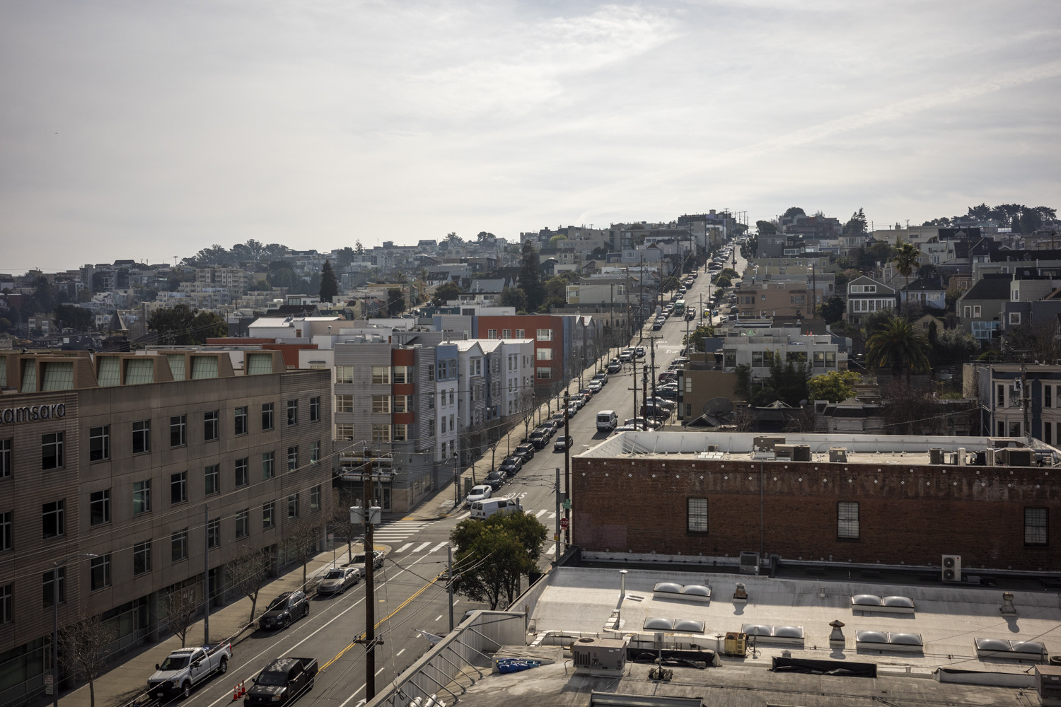 Views of Potrero Hill from the rooftop terrace of 300 Kansas Street
