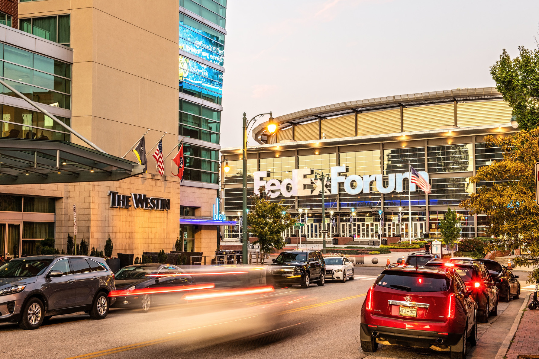The Westin Memphis Beale Street Hotel exterior highlighting its sophisticated architecture and urban setting near Beale Street.