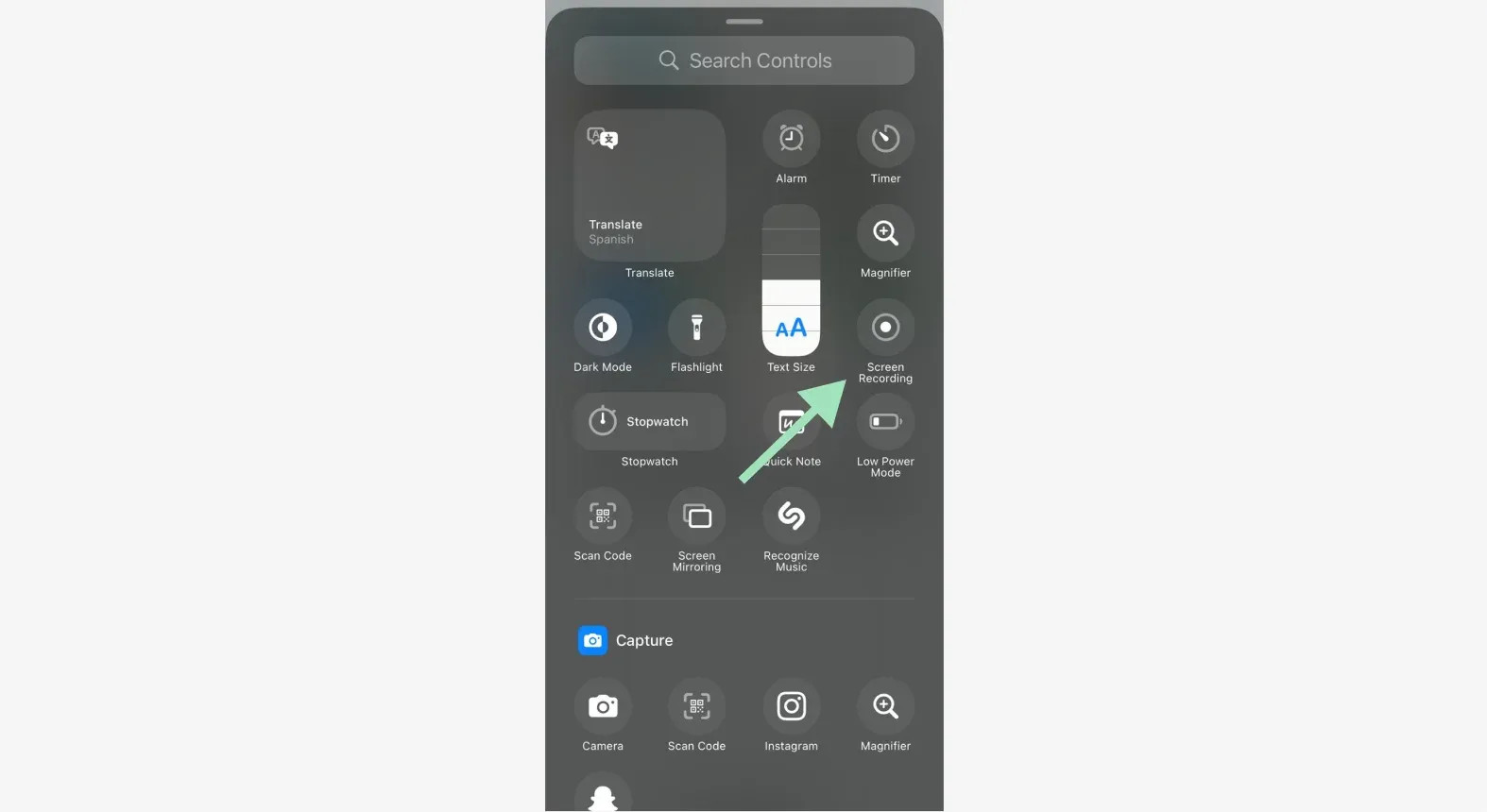 Starting screen recording without audio on iPhone